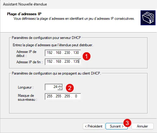 ایجاد Scope روی سرور DHCP
