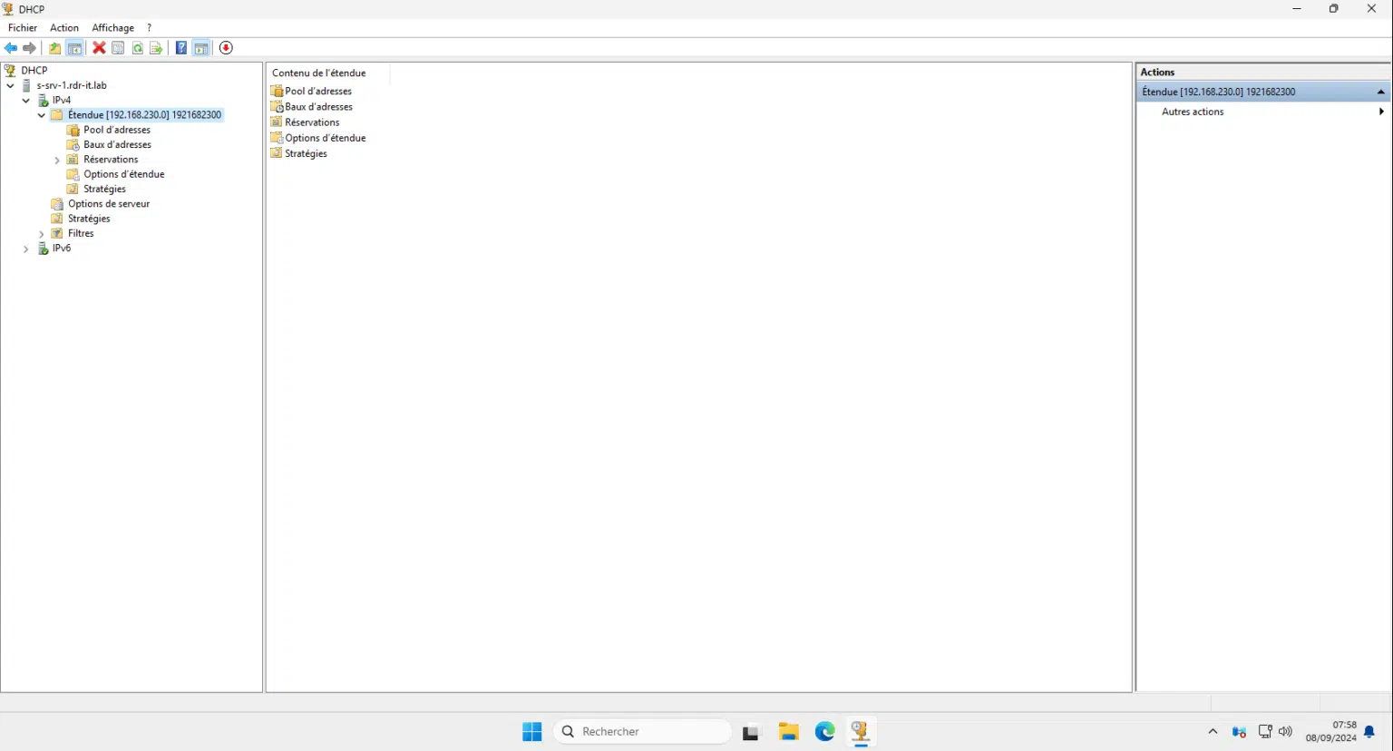 ایجاد Scope روی سرور DHCP