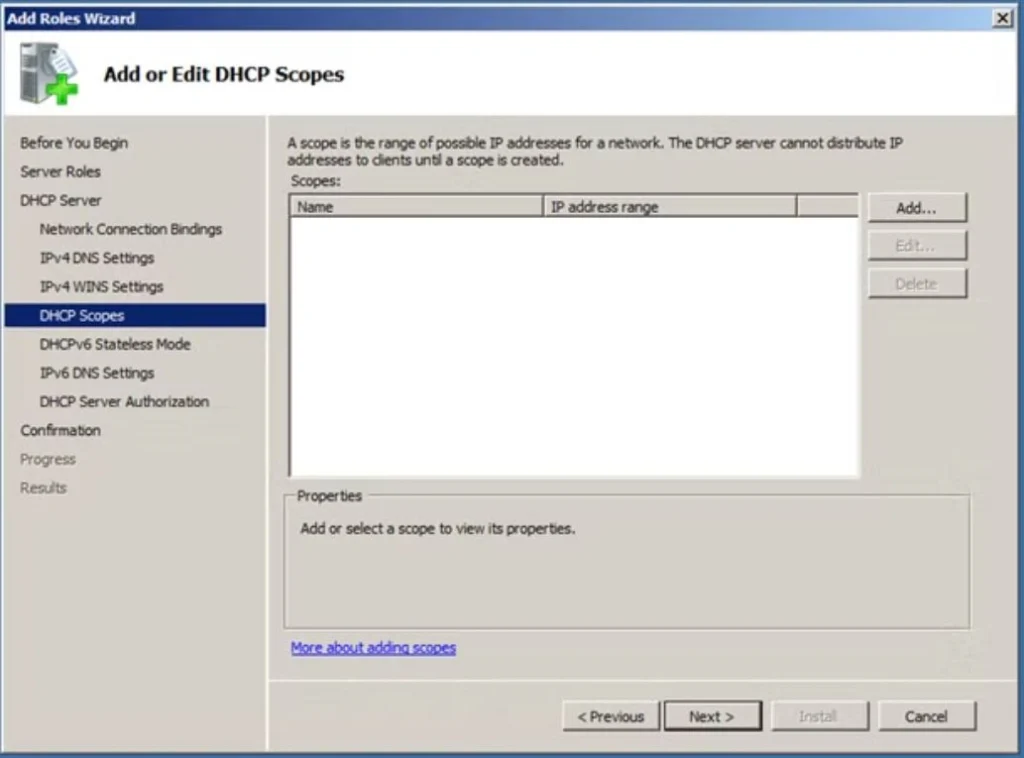 تنظیمات اولیه DHCP