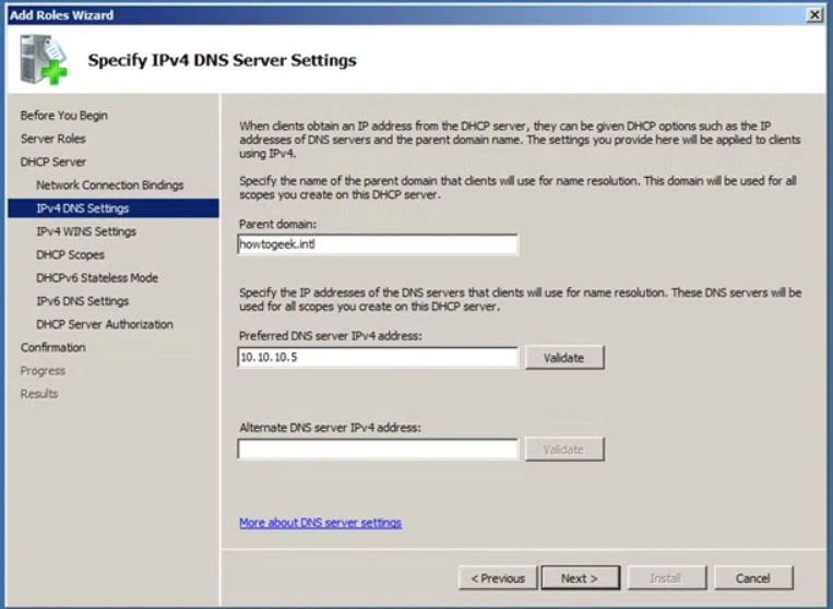 تنظیمات اولیه DHCP