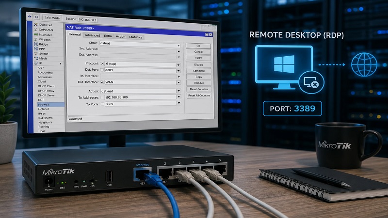 تنظیمات ریموت دسکتاپ در میکروتیک