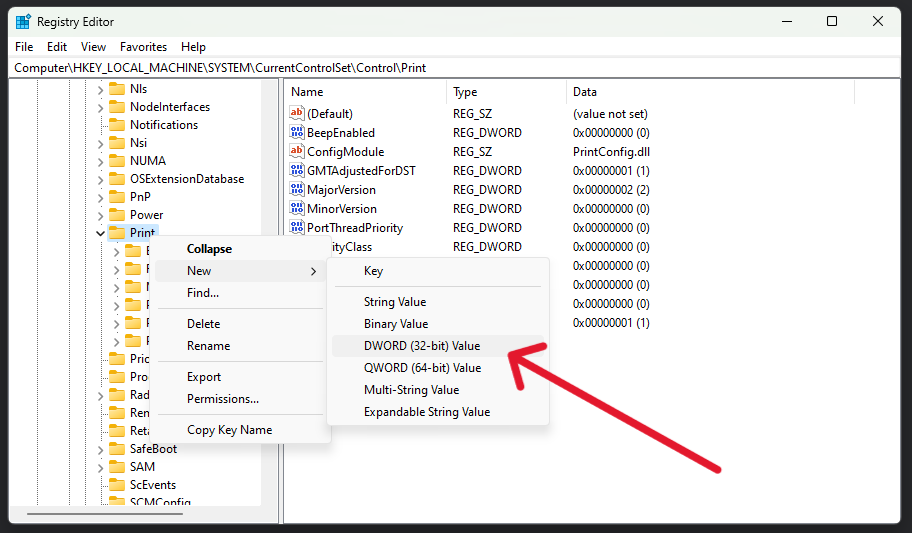 حل مشکل نصب پرینتر اشتراکی در شبکه error 0x0000011b