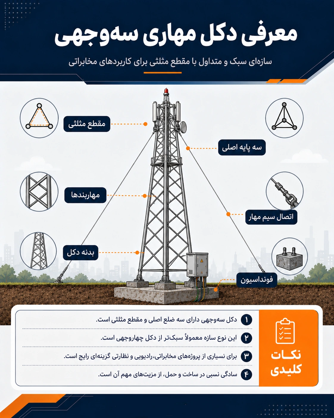 راهنمای انتخاب بین دکل مهاری سه وجهی و چهاروجهی